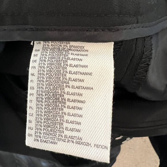 Tuxedo Style Dress Trousers, 32x30, Wide Leg, Black, Worn 1x, EUC, Front Crease - Picture 7 of 8